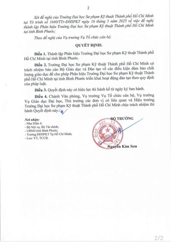 Thành lập phân hiệu Trường ĐH Sư phạm Kỹ thuật TP . HCM tại Bình Phước nâng cao chất lượng giáo dục - Ảnh 2.