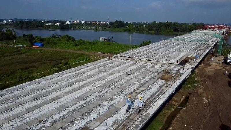 Hợp long cầu Bình Gởi bắc qua sông Sài Gòn, đường Vành đai 3 TP.HCM- Ảnh 4. Hợp long cầu Bình Gởi bắc qua sông Sài Gòn, đường Vành đai 3 TP.HCM- Ảnh 4.