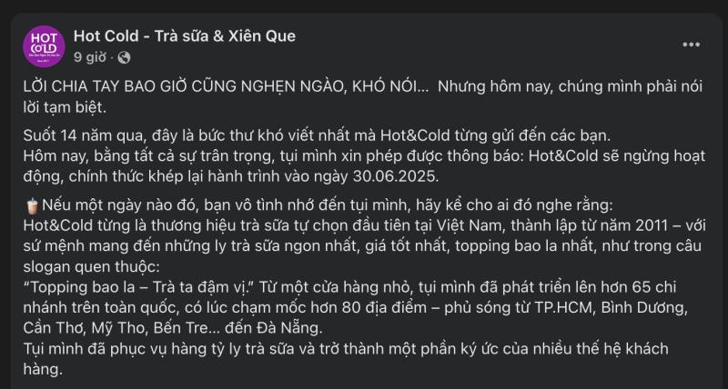 Quán trà sữa nổi tiếng TP.HCM vừa thông báo đóng cửa toàn hệ thống, khách quen 'sốc' - Ảnh 1.