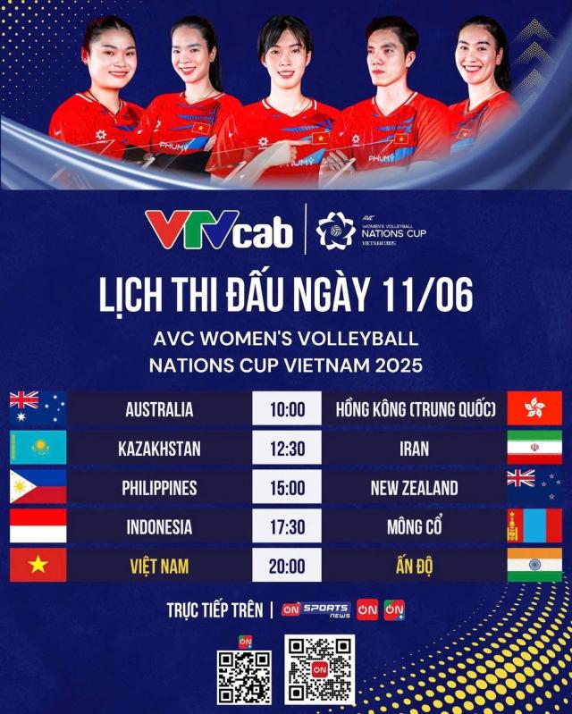 Lịch thi đấu giải bóng chuyền AVC Nations Cup hôm nay: Khó cản đội tuyển Việt Nam- Ảnh 1. Lịch thi đấu giải bóng chuyền AVC Nations Cup hôm nay: Khó cản đội tuyển Việt Nam- Ảnh 1.