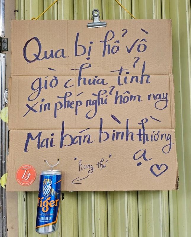 Thông báo nghỉ bán độc lạ có 1-0-2 gây bão mạng của quán nước ở TP.HCM - Ảnh 1.