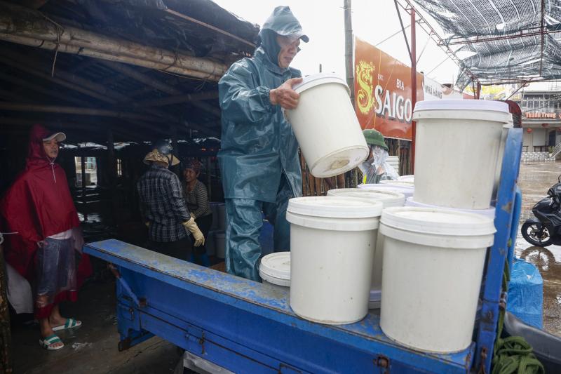 Hàng trăm tàu cá neo đậu về bờ biển Ninh Bình tránh bão số 3 (Wipha) - Ảnh 10.