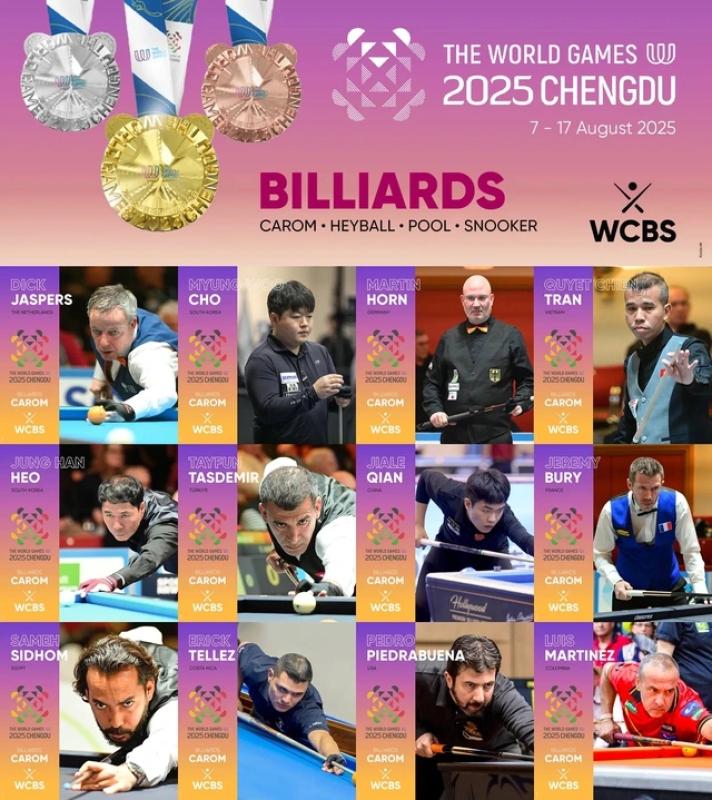 Billiards: Trần Quyết Chiến chạm trán dàn cao thủ ở World Games, thiếu 'thiên tài' Caudron- Ảnh 1. Billiards: Trần Quyết Chiến chạm trán dàn cao thủ ở World Games, thiếu 'thiên tài' Caudron- Ảnh 1.