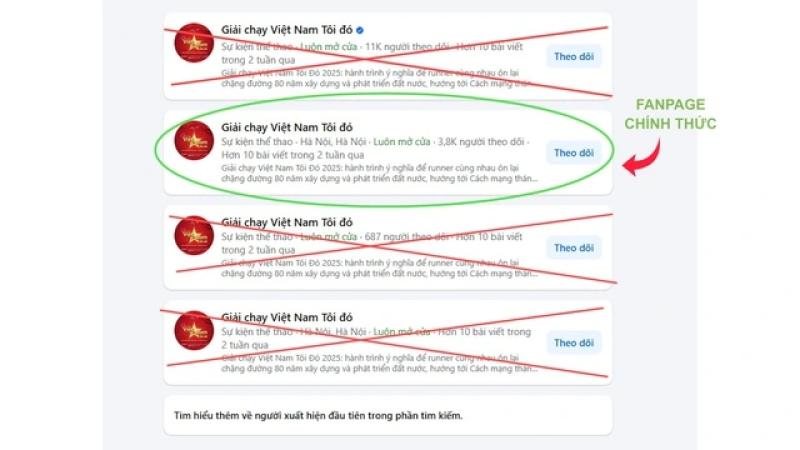 Giả mạo fanpage giải chạy ‘Việt Nam tôi đó’ để lừa đảo: Mọc như nấm- Ảnh 1. Giả mạo fanpage giải chạy ‘Việt Nam tôi đó’ để lừa đảo: Mọc như nấm- Ảnh 1.