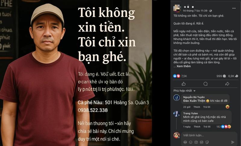 Bất ngờ lời 'cầu cứu' của chủ quán cà phê TP.HCM: 'Tôi không xin tiền, chỉ xin…' - Ảnh 1.