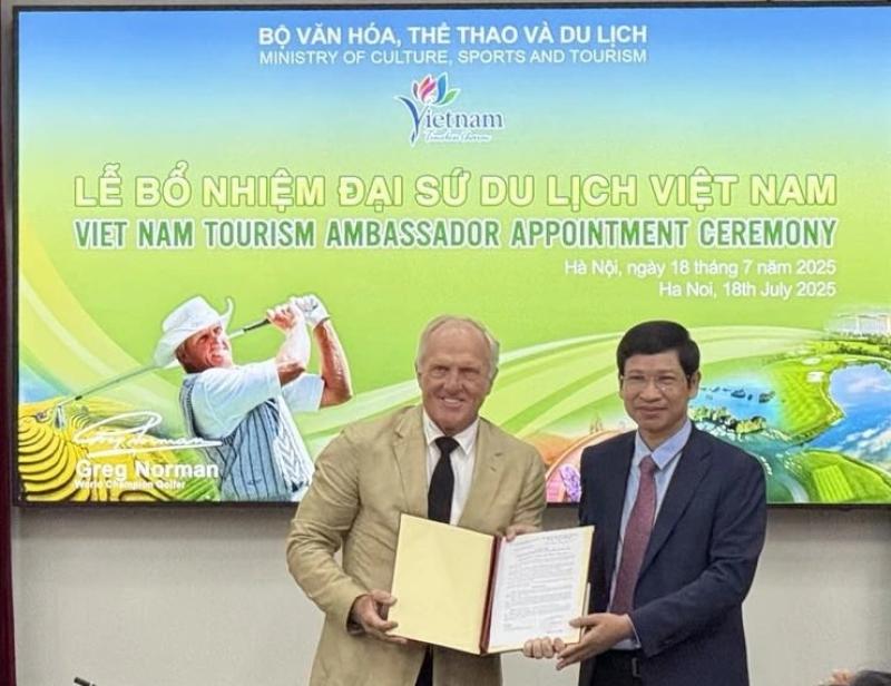 Huyền thoại golf Greg Norman được tái bổ nhiệm cương vị Đại sứ Du lịch Việt Nam - Ảnh 2. Huyền thoại golf Greg Norman được tái bổ nhiệm cương vị Đại sứ Du lịch Việt Nam - Ảnh 2.