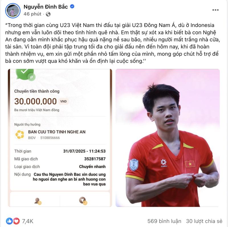 Đình Bắc được khen với hành động rất đẹp sau chức vô địch cùng U.23 Việt Nam- Ảnh 1. Đình Bắc được khen với hành động rất đẹp sau chức vô địch cùng U.23 Việt Nam- Ảnh 1.