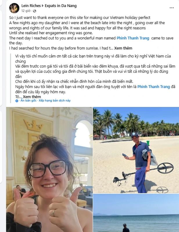 Vụ tìm thấy nhẫn cầu hôn ở biển Cửa Đại: Con người Việt Nam thật tuyệt vời!- Ảnh 1. Vụ tìm thấy nhẫn cầu hôn ở biển Cửa Đại: Con người Việt Nam thật tuyệt vời!- Ảnh 1.
