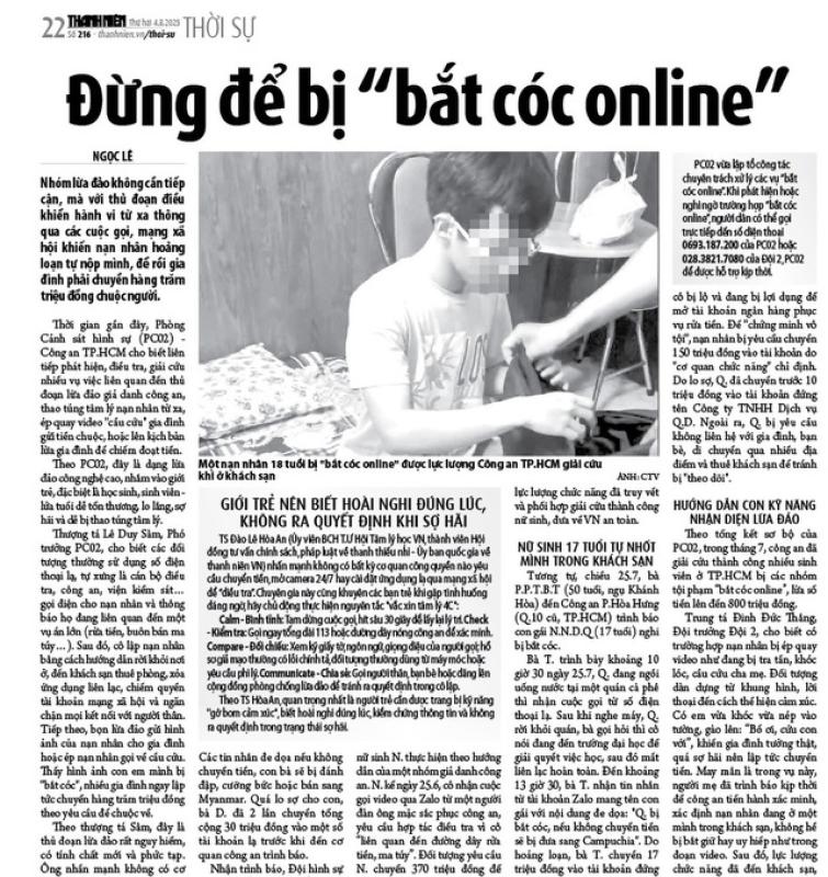 Đừng để bị 'bắt cóc online': Bình tĩnh, ngắt liên lạc, báo người thân - Ảnh 2.