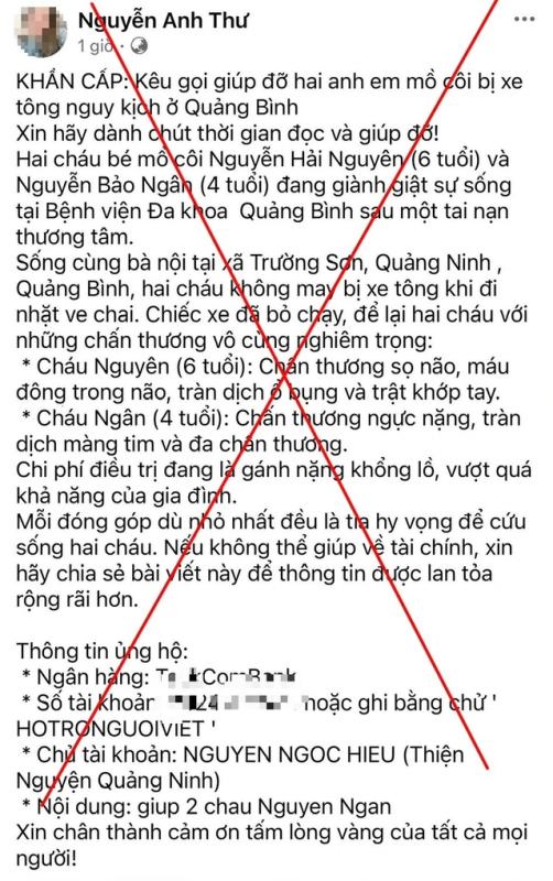 Phát hiện tài khoản ảo hết tung tin 'bắt cóc trẻ em' đến 'kêu gọi từ thiện'- Ảnh 2.