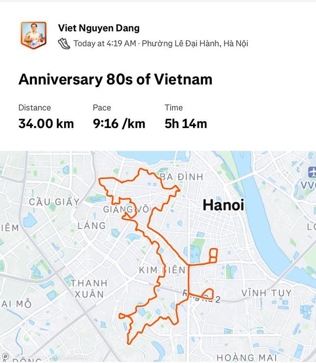 Concert độc đáo mừng Quốc khánh: Chạy bộ 34 km vẽ bản đồ Việt Nam  - Ảnh 1.