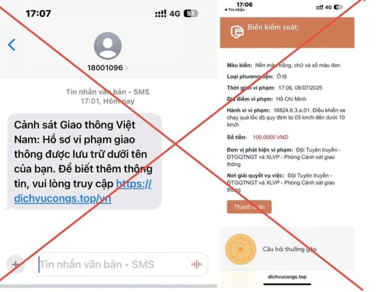 Cảnh báo mạo danh CSGT gửi thông báo vi phạm qua Cổng dịch vụ công quốc gia - Ảnh 1.