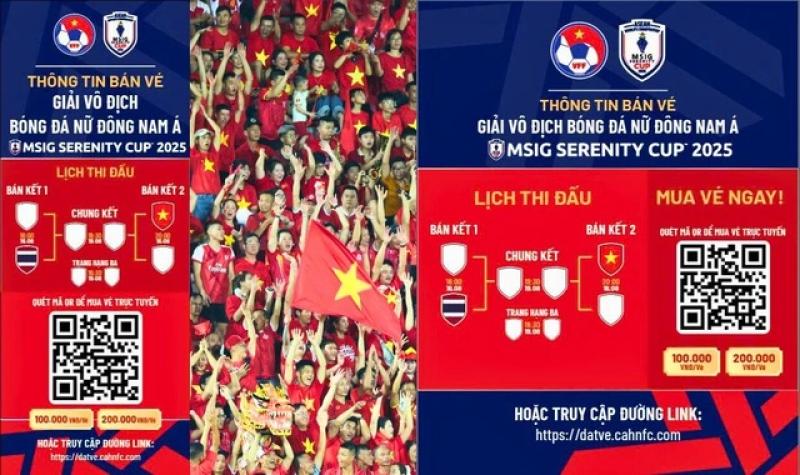 Mua vé cổ vũ đội tuyển nữ Việt Nam đấu bán kết AFF Cup thế nào, giá bao nhiêu?- Ảnh 1. Mua vé cổ vũ đội tuyển nữ Việt Nam đấu bán kết AFF Cup thế nào, giá bao nhiêu?- Ảnh 1.
