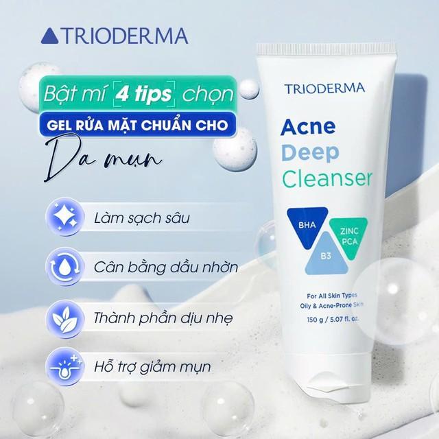 Review sữa rửa mặt Trioderma Acne Deep Cleanser có giúp sạch sâu, hỗ trợ giảm mụn?- Ảnh 1.