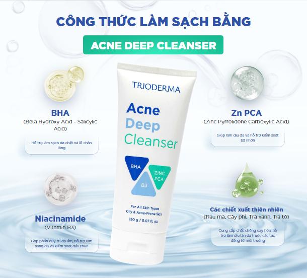 Review sữa rửa mặt Trioderma Acne Deep Cleanser có giúp sạch sâu, hỗ trợ giảm mụn?- Ảnh 4.