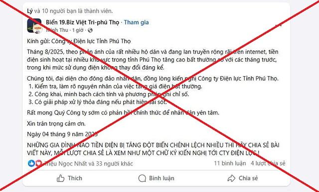 EVNNPC cảnh báo thông tin sai sự thật về hóa đơn tiền điện trên mạng xã hội - Ảnh 4.