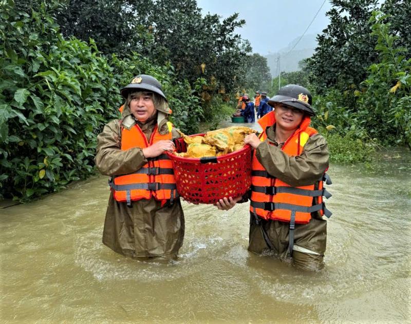 Hỗ trợ thu hoạch bưởi Phúc Trạch sau khi bão số 6 gây ngập úng - Ảnh 4.