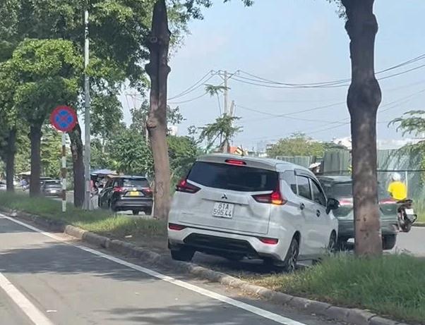 CSGT TP.HCM mời làm việc tài xế ô tô leo dải phân cách đường Nguyễn Văn Linh- Ảnh 1.