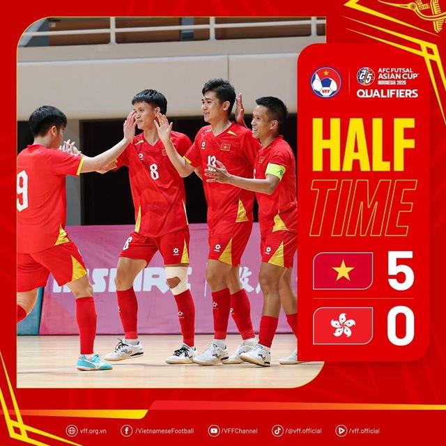 Đội tuyển Việt Nam thắng cực đậm Hồng Kông ngày ra quân giải futsal châu Á: Tỷ số 9-1!- Ảnh 1.