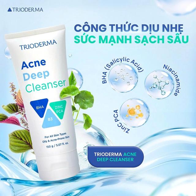 Cách sử dụng sữa rửa mặt Trioderma Acne Deep Cleanser chuẩn da sạch, ngừa mụn hiệu quả - Ảnh 3.