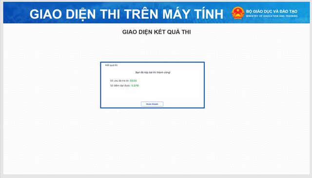 Giao diện bài thi tốt nghiệp THPT trên máy tính - Ảnh 4.