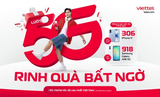 Trúng thưởng hơn 1200 điện thoại iPhone 17 và Samsung Galaxy A06 5G khi dùng 5G Viettel - Ảnh 1.
