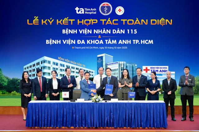Bệnh viện Tâm Anh và Bệnh viện Nhân dân 115 ký kết hợp tác toàn diện - Ảnh 1.