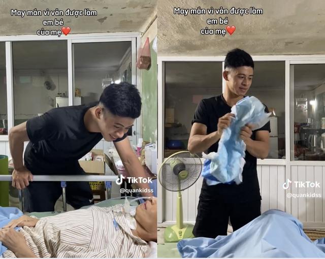 Chuyện về chàng trai chăm mẹ bệnh , lòng hiếu thảo gây xúc động mạng xã hội - Ảnh 1.