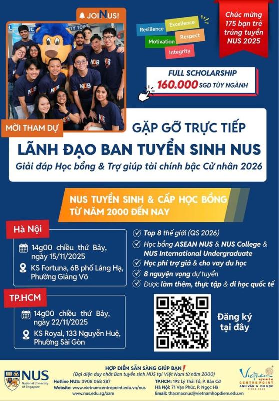 Gặp gỡ trực tiếp NUS - Hỏi đáp học bổng & trợ giúp tài chính 2026- Ảnh 1.