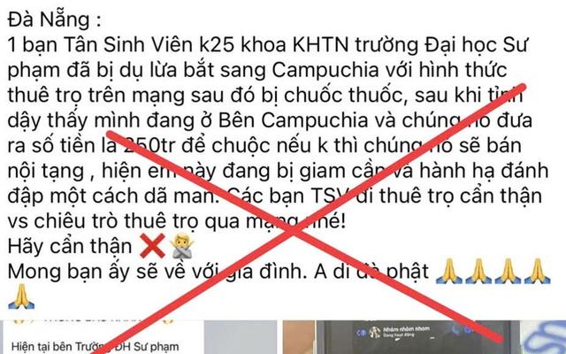 Đà Nẵng: Không có vụ 'bắt cóc sinh viên', chặt bàn tay đòi tiền chuộc 250 triệu   - Ảnh 1.