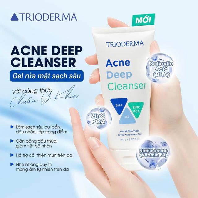 Trioderma gợi ý chu trình chăm sóc da mụn toàn diện, chuẩn y khoa tại nhà - Ảnh 3.