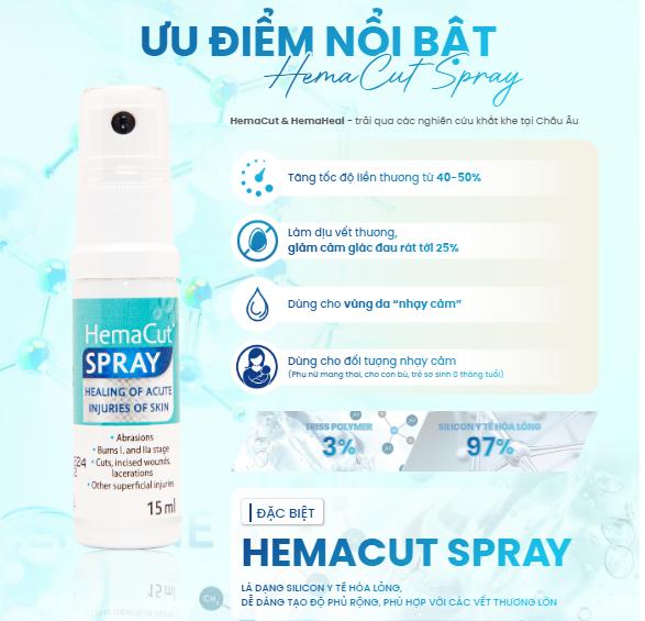 Hướng dẫn sử dụng chai xịt vết thương Hemacut Spray giúp mau lành và ngăn ngừa sẹo- Ảnh 5.