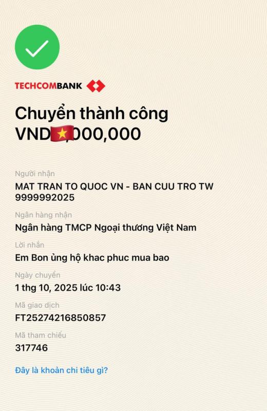 Cư dân mạng ủng hộ bà con vùng lũ qua mặt trận tổ quốc Việt Nam - Ảnh 1.