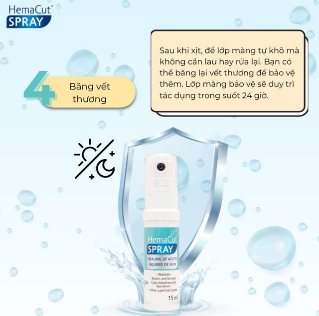 Hướng dẫn sử dụng chai xịt vết thương Hemacut Spray giúp mau lành và ngăn ngừa sẹo- Ảnh 9.