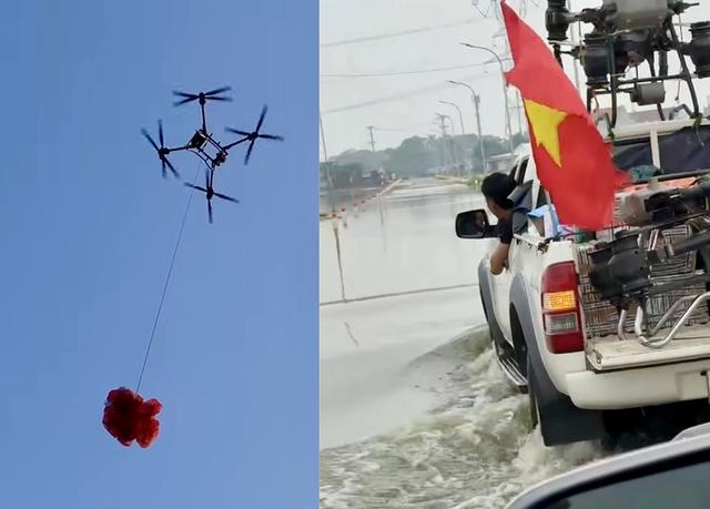 Nhóm phi công drone tiếp tế vùng lũ - Ảnh 2.