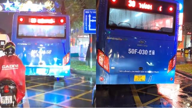 CSGT TP.HCM phạt tài xế xe buýt đè vạch mắt võng 500.000 đồng, vì sao? - Ảnh 1.