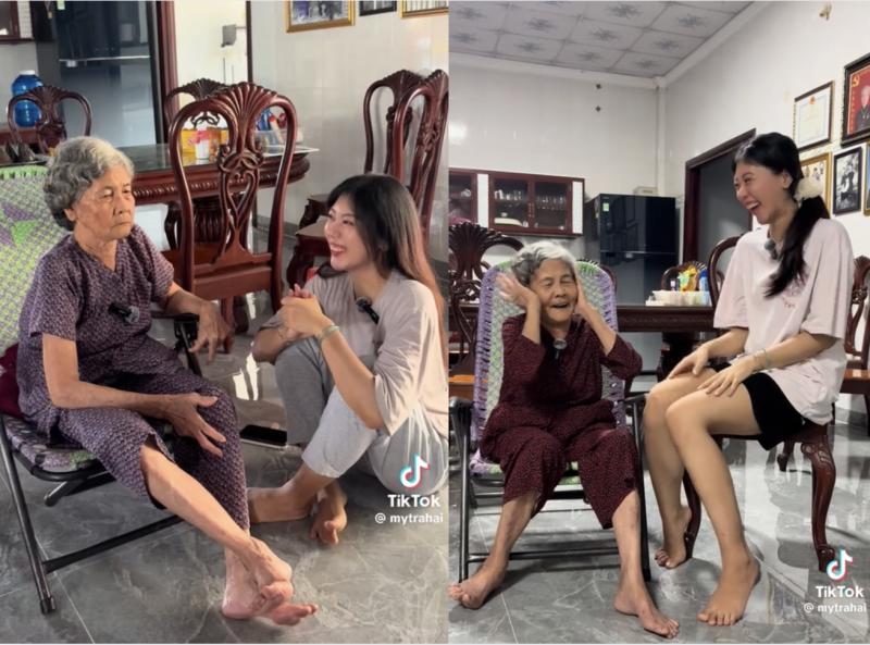 Bà nội U . 90 Học tiếng Đức cùng cháu gái tạo nên hiện tượng mạng xã hội - Ảnh 1.