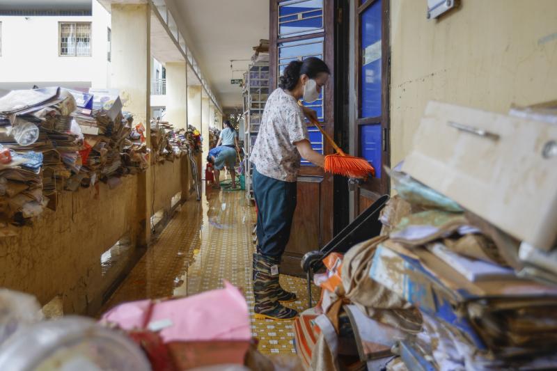 Hình ảnh Trường ĐH Sư phạm Thái Nguyên ngổn ngang sau lũ lịch sử- Ảnh 12.