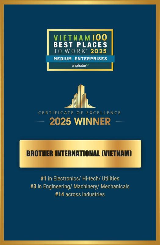 Brother International (Việt Nam) tiếp tục đạt Top 100 nơi làm việc tốt nhất Việt Nam 2025 - Ảnh 2.