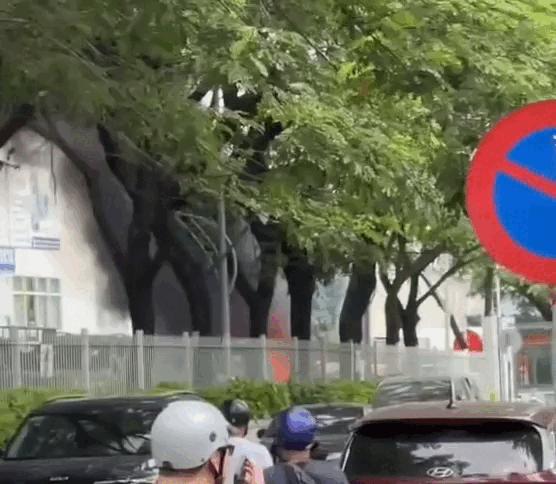 TP.HCM: Ô tô bất ngờ bốc cháy dữ dội trong khuôn viên chung cư Thảo Điền- Ảnh 1.