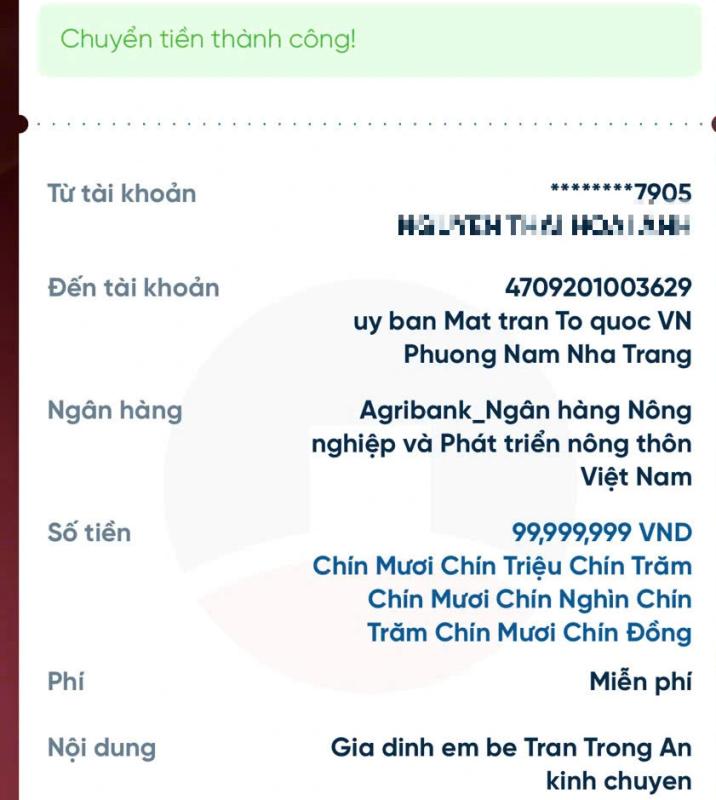 Ủng hộ lũ lụt 99 . 999 . 999 Đồng từ gia đình em bé ở Nha Trang gây xôn xao - Ảnh 1.