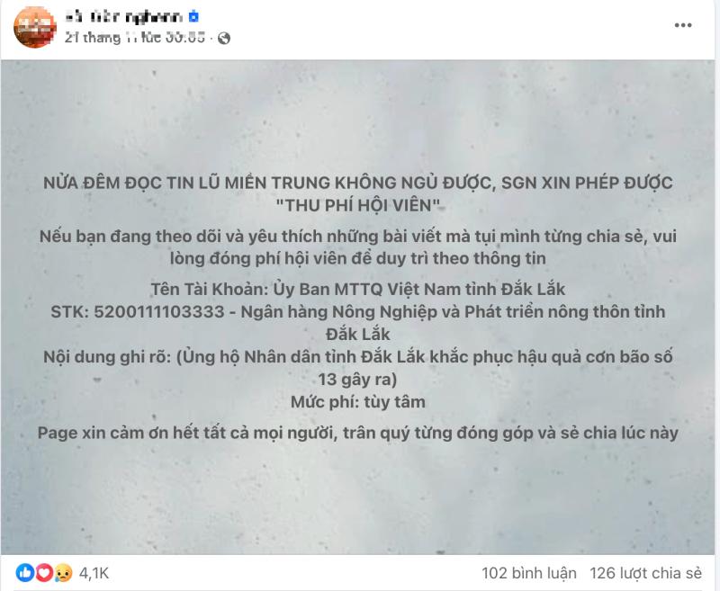 Nhiều hội nhóm bất ngờ 'thu phí hội viên' vì vùng lũ miền Trung- Ảnh 1.
