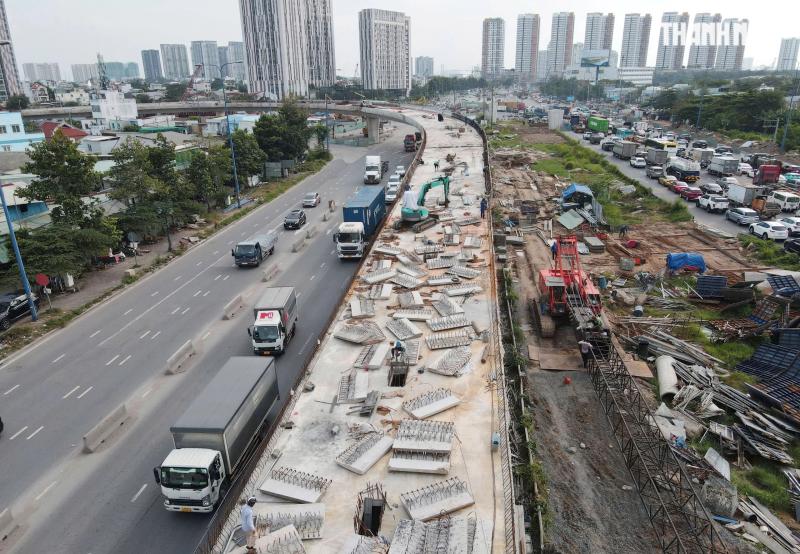 Cận cảnh nút giao hiện đại nhất TP.HCM dự kiến về đích năm 2026 - Ảnh 4.
