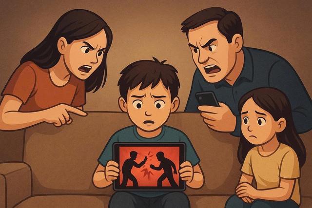 Ép con xem cảnh bạo lực, livestream 'dằn mặt' vợ chồng: Phạt tới 20 triệu đồng- Ảnh 1.