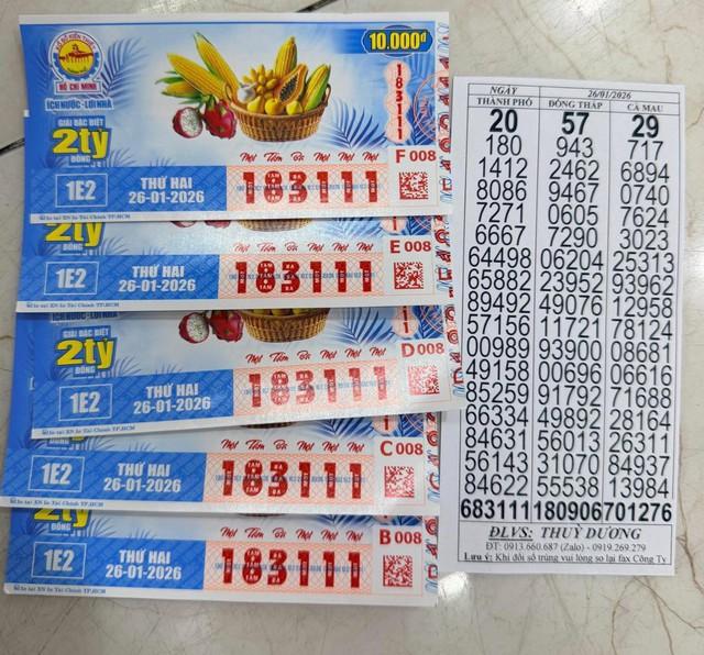 TP.HCM: Lộ diện hàng loạt vé trúng xổ số miền Nam ngày 26 tháng 1- Ảnh 1.