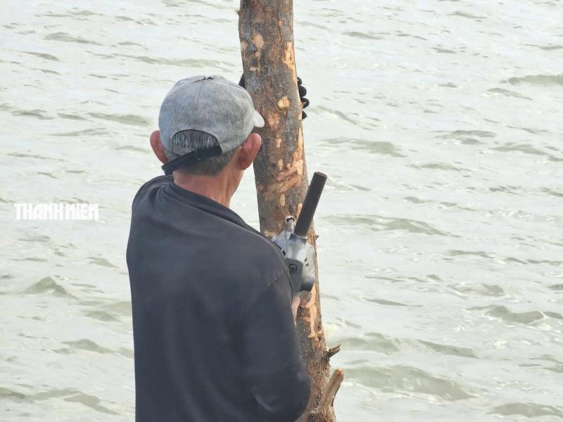 Cầu gỗ dài nhất Việt Nam hồi sinh: ‘Người nhái’ dựng lại Ông Cọp - Ảnh 7.