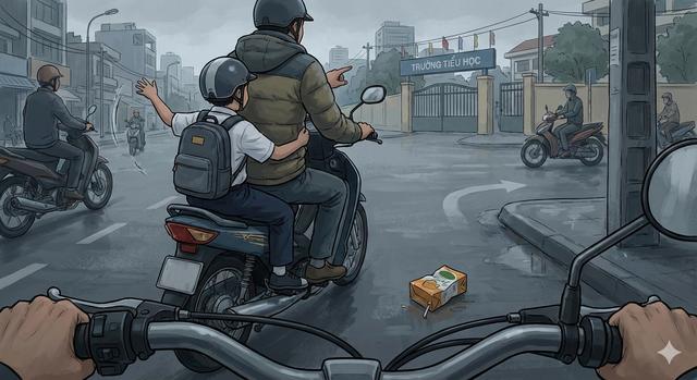 Những bịch rác bị ném ngay sau lưng phụ huynh - Ảnh 1.