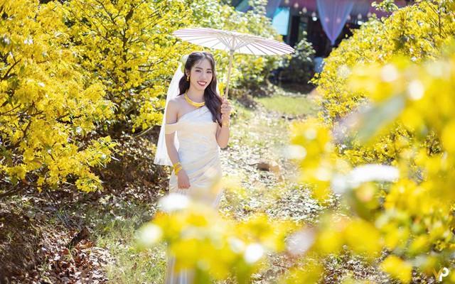 Đám cưới con gái rực rỡ giữa vườn mai ở Cần Thơ khiến mọi người trầm trồ - Ảnh 3.