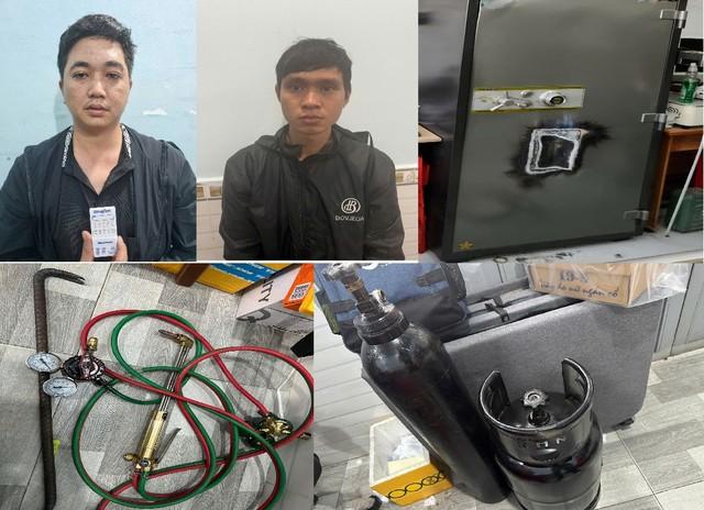 Bắt quả tang 2 thanh niên mang đèn khò phá két sắt để trộm tiệm vàng- Ảnh 1.