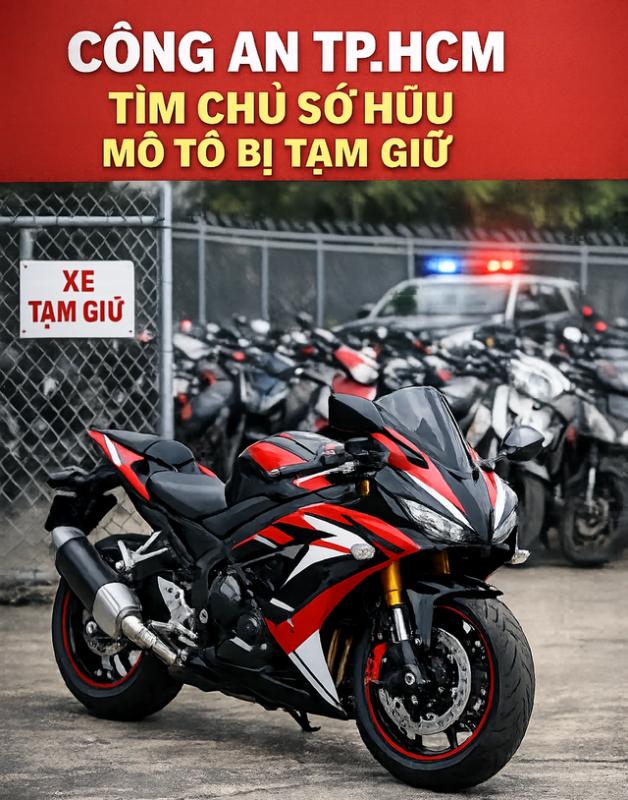 Công an TP.HCM tìm chủ sở hữu 13 mô tô quá hạn tạm giữ - Ảnh 1.